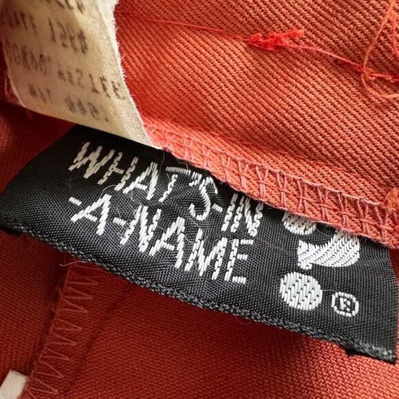 Vintage What's In a Name Wide leg Bell bottom pants Women 25 Orange Union 80s - Picture 5 of 16